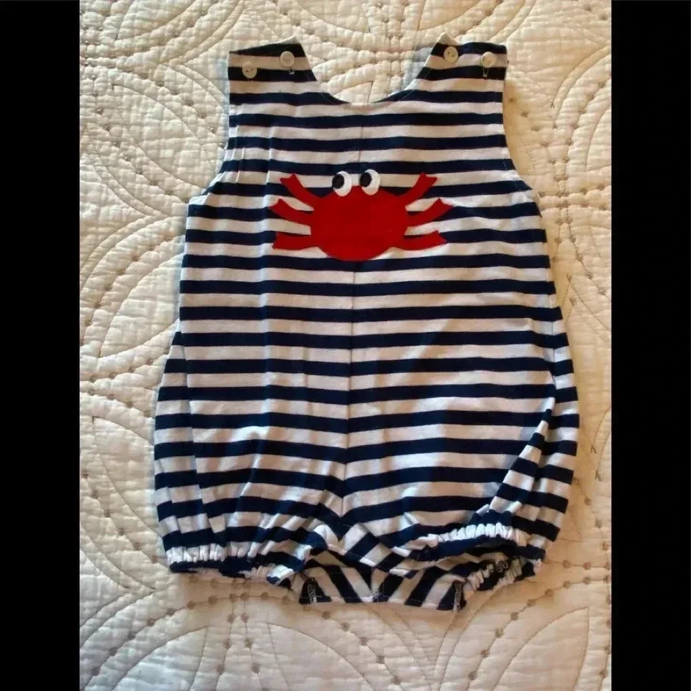 - Navy/white striped bubble 🦀. Preppy. Nautical.